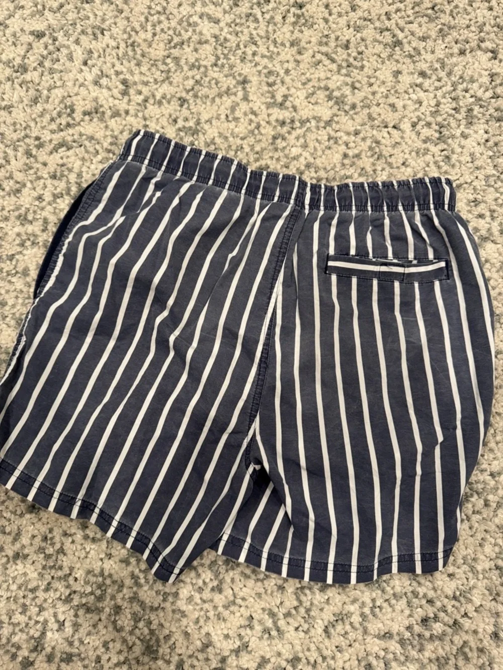 Primark Navy and White Vertical Stripe Swim Trunks